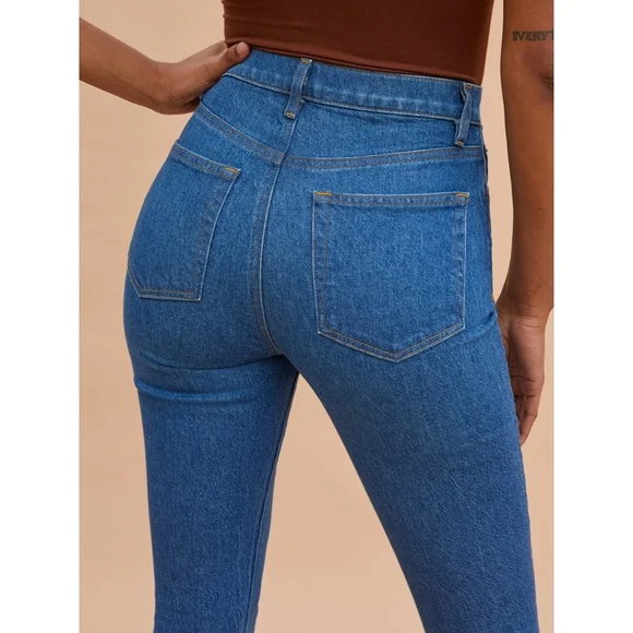 REFORMATION Cindy Bootleg / Peyton Flare Wide Leg Jeans La Jolla Blue 24 - Picture 3 of 11